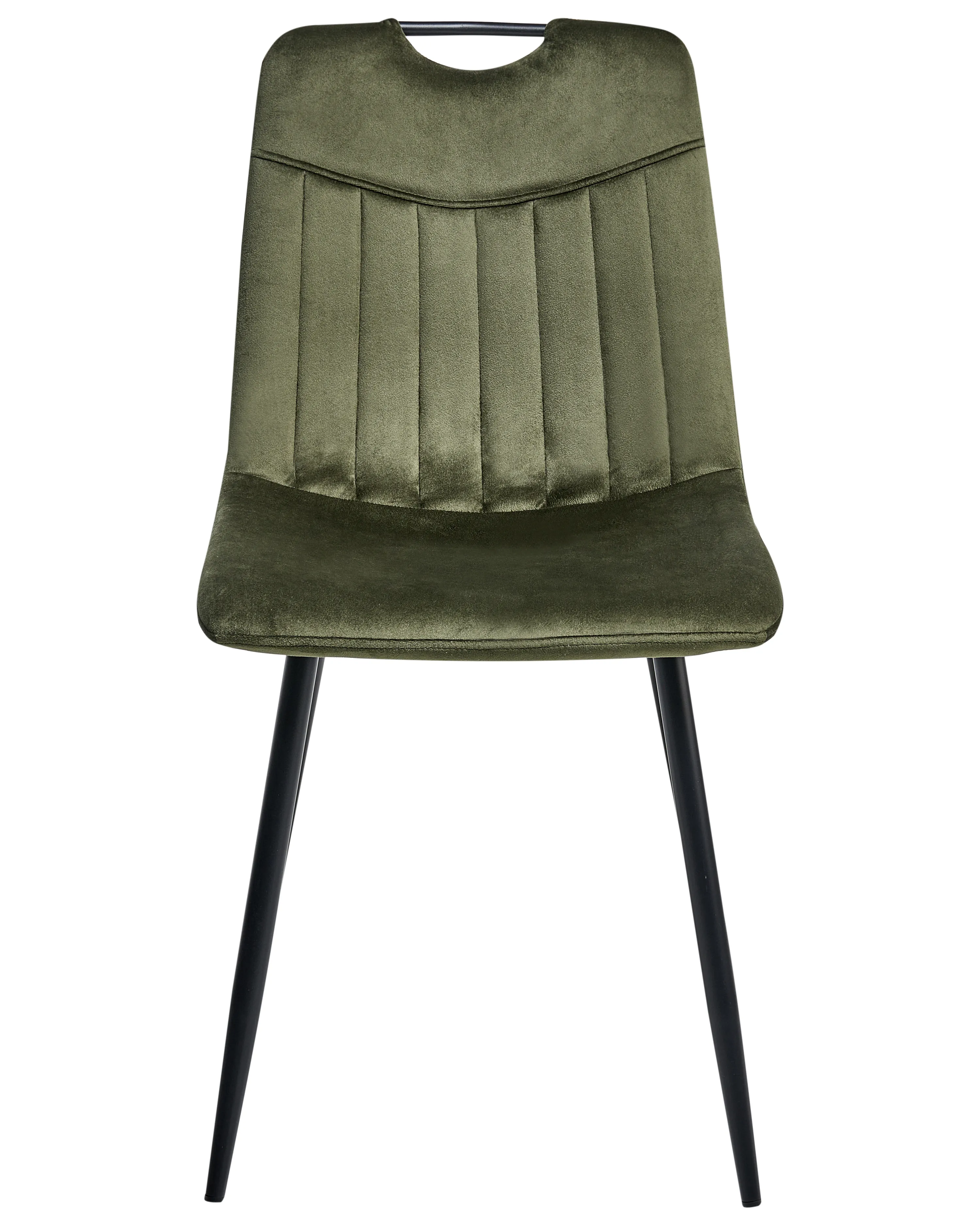 Set van 4 eetkamerstoelen ARGYLE Fluweel Donkergroen