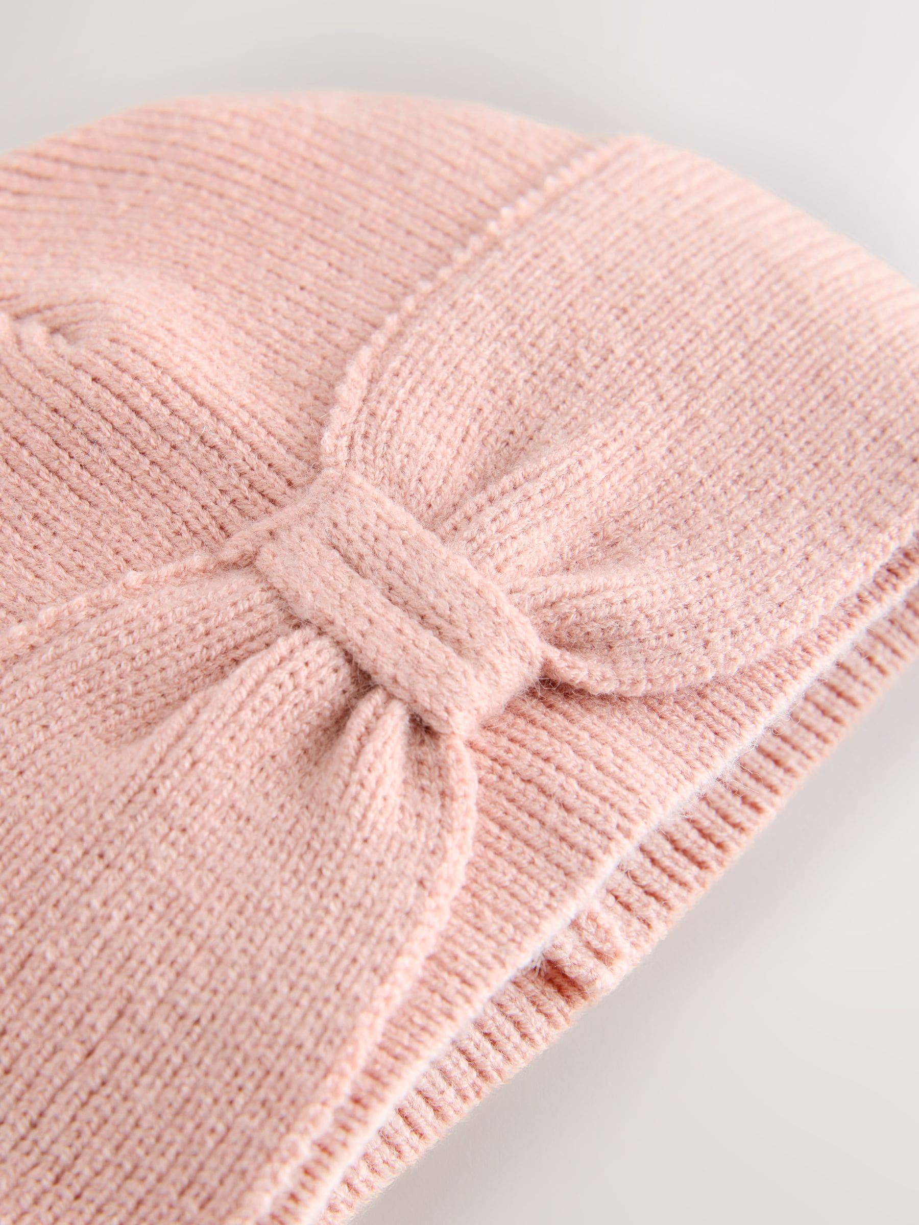 Roze - Knitted Bow Baby Turban Hat (0mths-2yrs)
