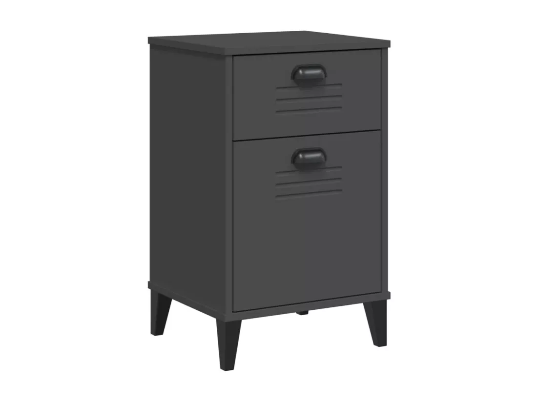 Table de chevet VIKEN gris anthracite bois de pin solide