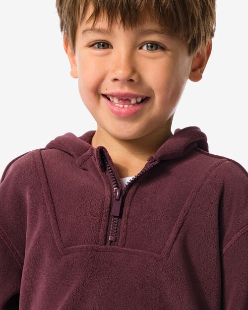 Sweat à capuche en polaire rouge