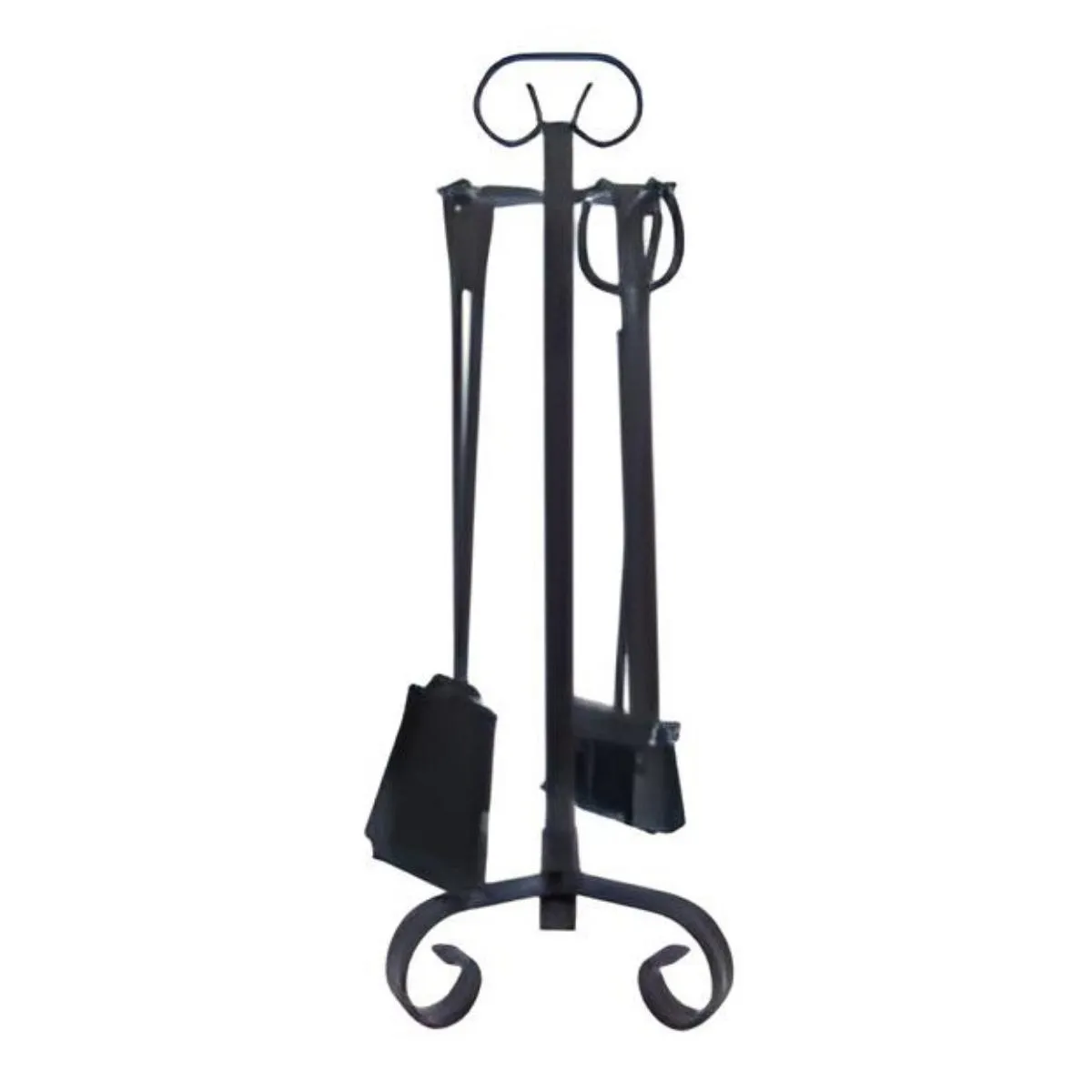 Visiodirect Serviteur cheminée - Fer forgé Noir