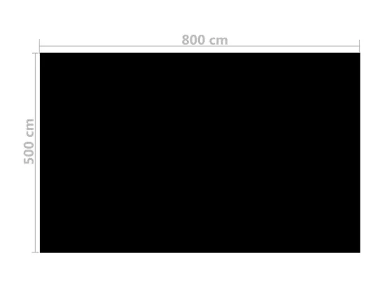 Couverture de piscine rectangulaire 800x500 cm PE Noir