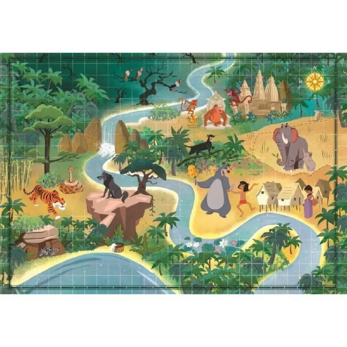 Clementoni 1000p Disney Maps Livre de la Jungle