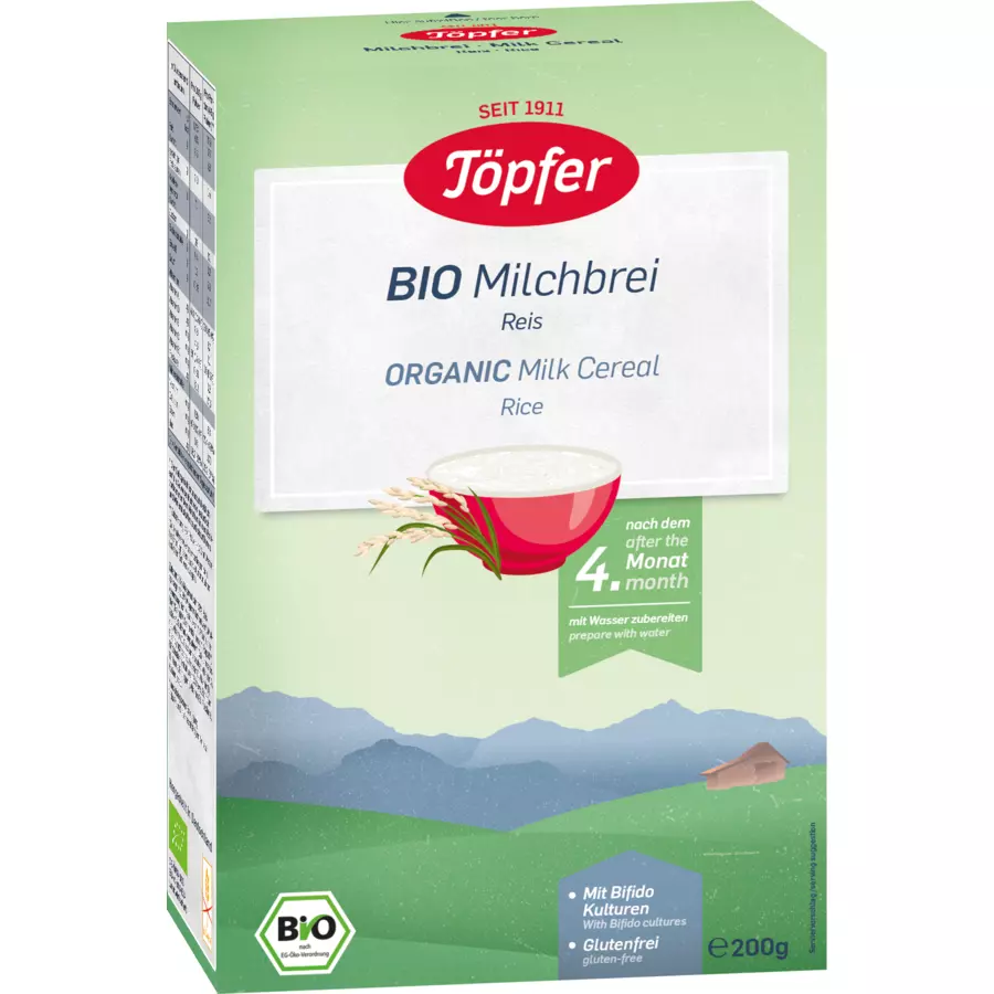 Töpfer Bio Milchbrei Reis 6 x 200 g nach dem 4. Monat