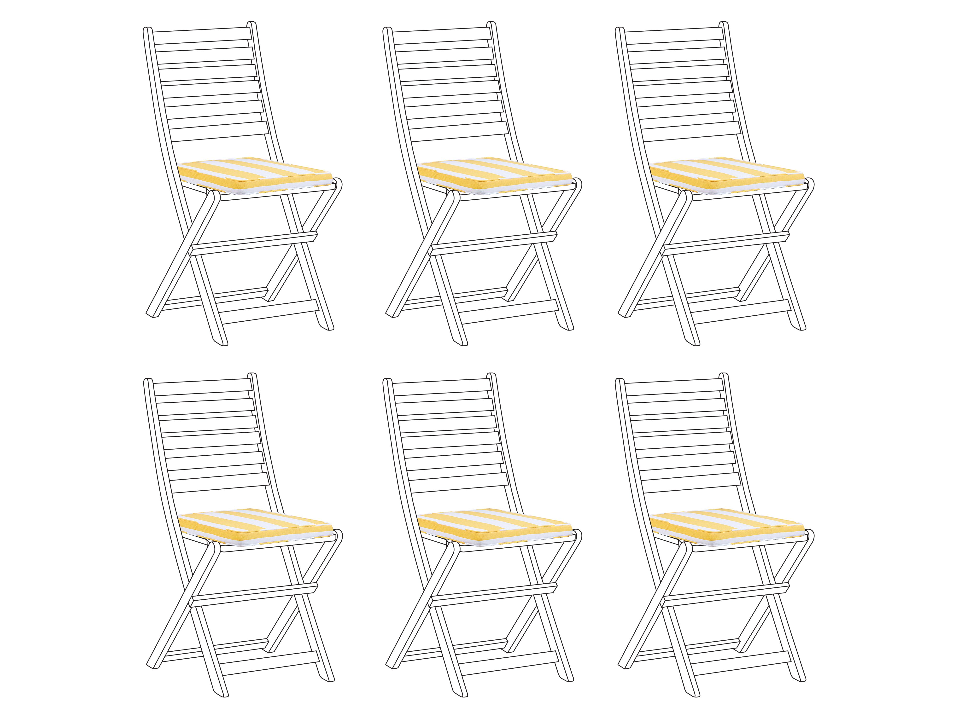 Set van 6 tuinzitkussens TOLVE 39 x 31 cm Geel
