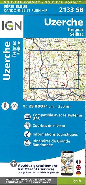 IGN - 2133 SB UZERCHE TREIGNAC 1 25 000