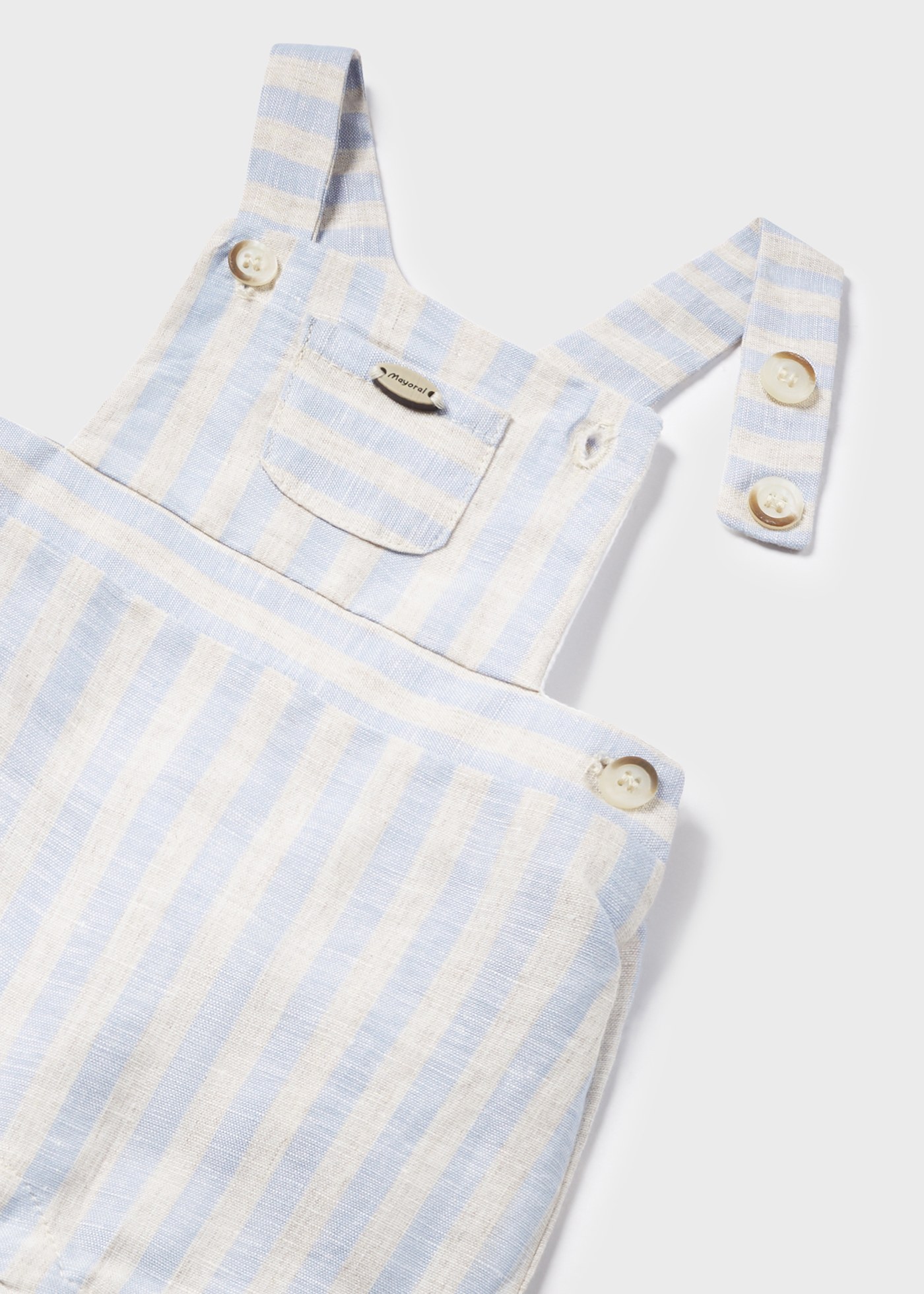 Conjunto Niagara de 2 peças em linho europeu com riscas para recém-nascidos.