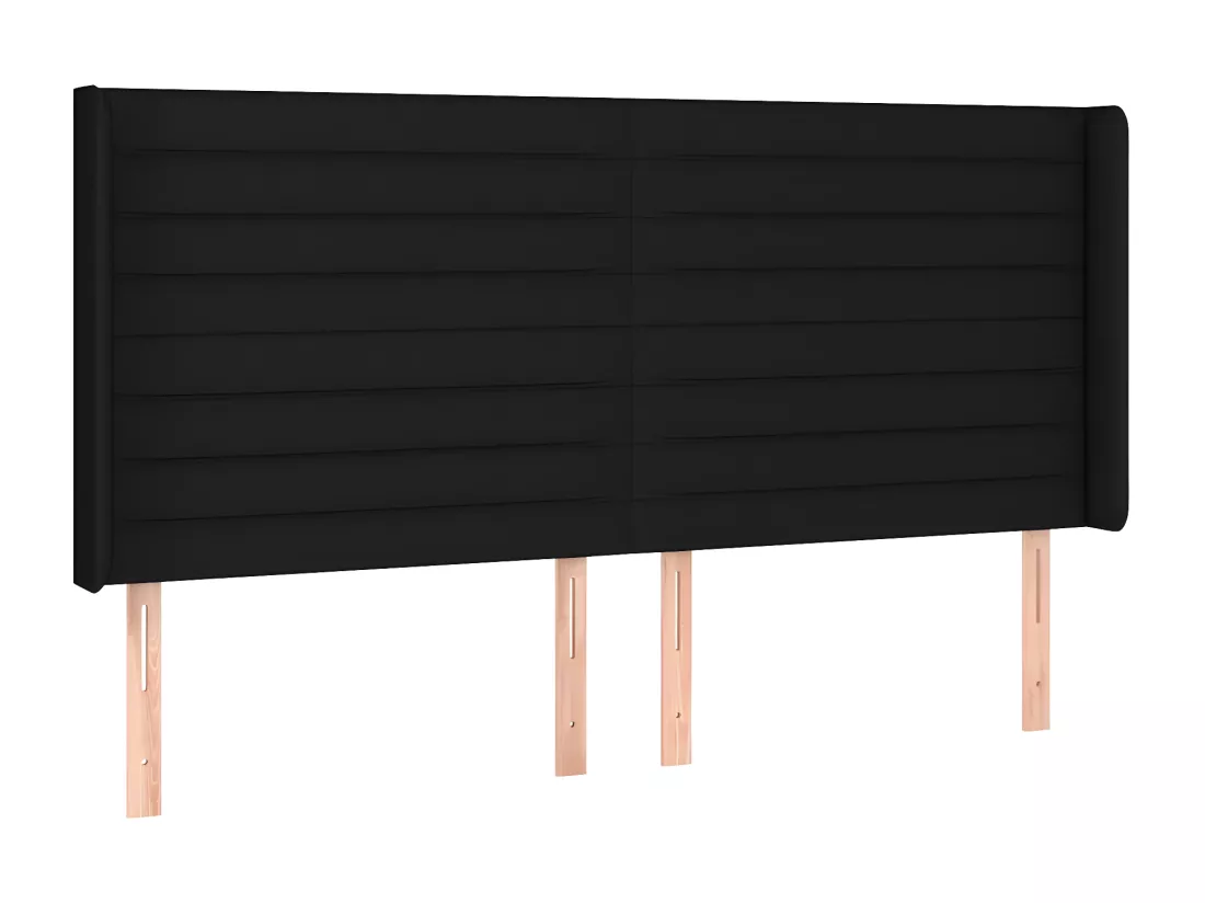 Sommier tapissier et matelas et LED Noir 200x200 cm Tissu