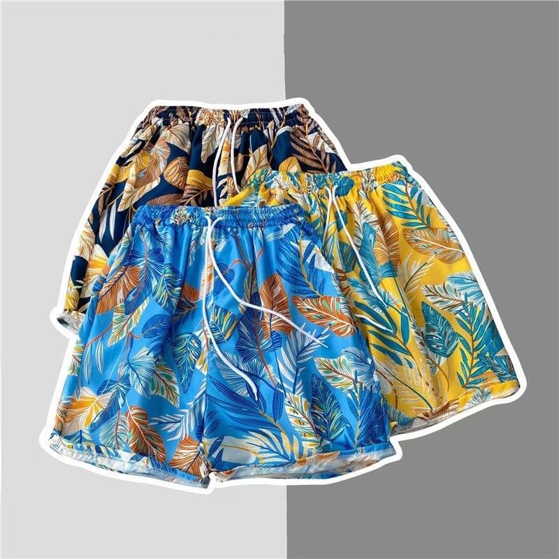 Acrius - Shorts met trekkoord in de taille en tropische print