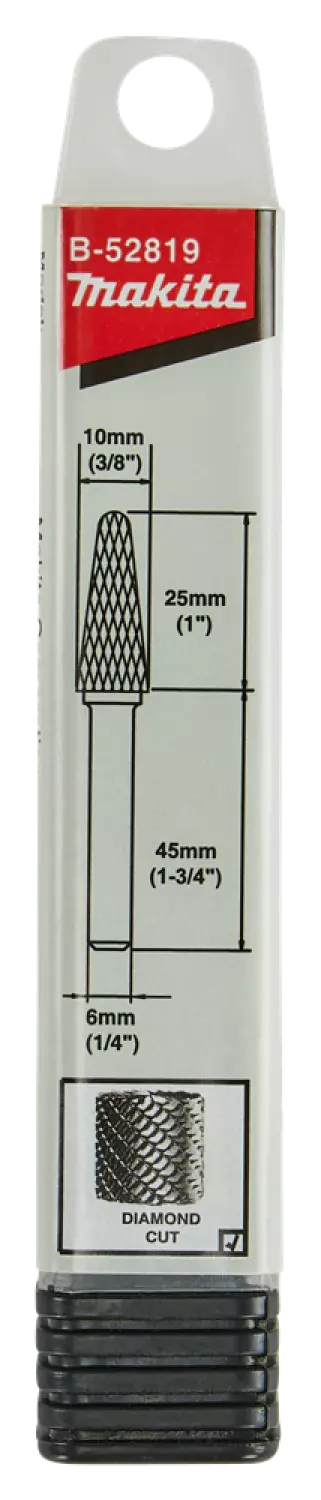 Makita B-52819 Hardmetalen stiftfrees - 10 x 25 x 6mm