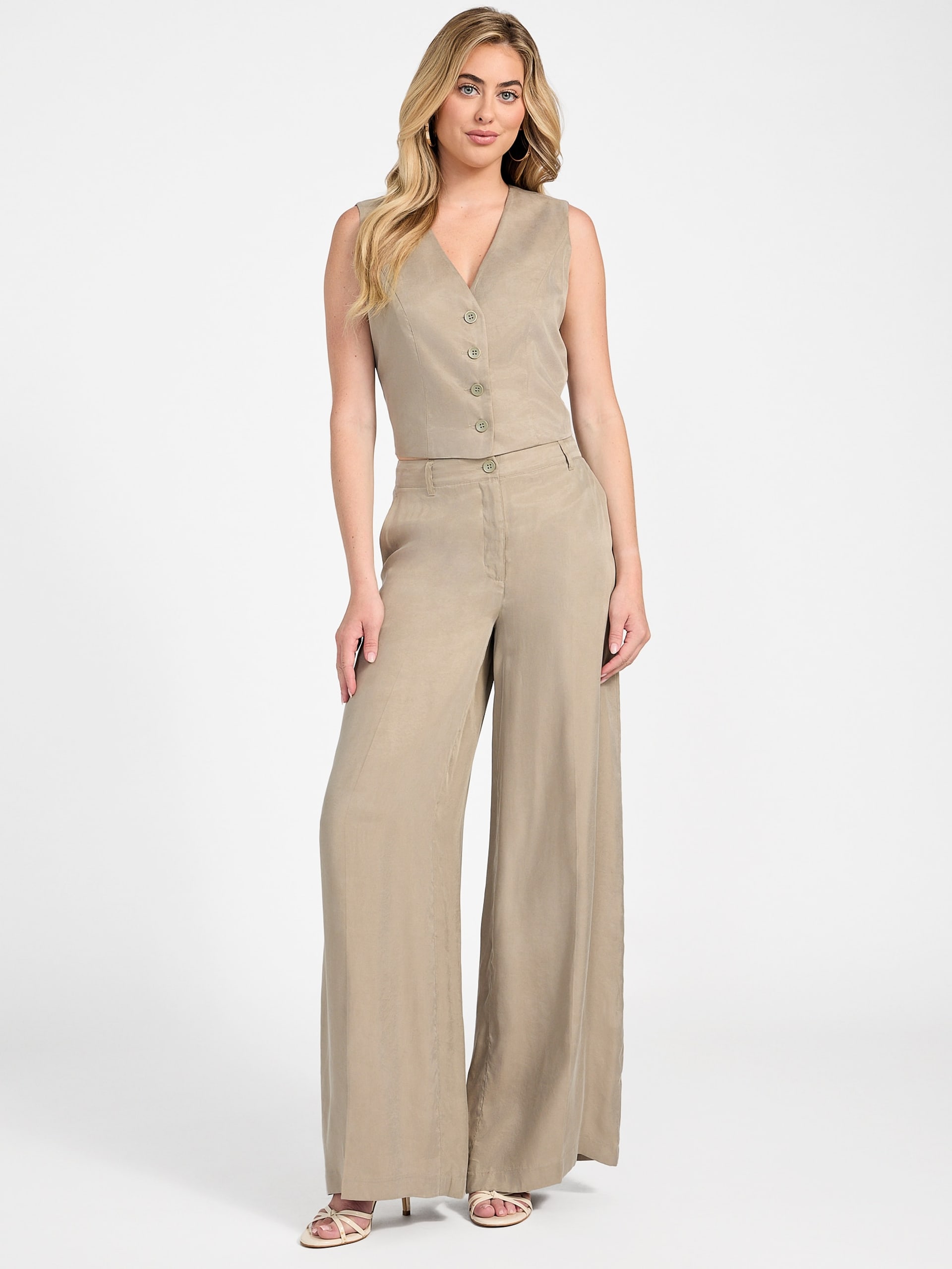 Calça Eco Celestine Fluid de Pernas Largas