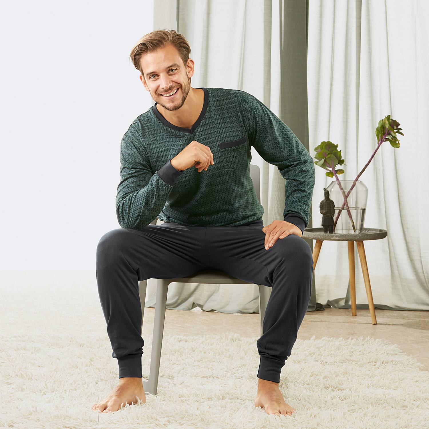 Erwin Müller Single-Jersey Herren-Schlafanzug