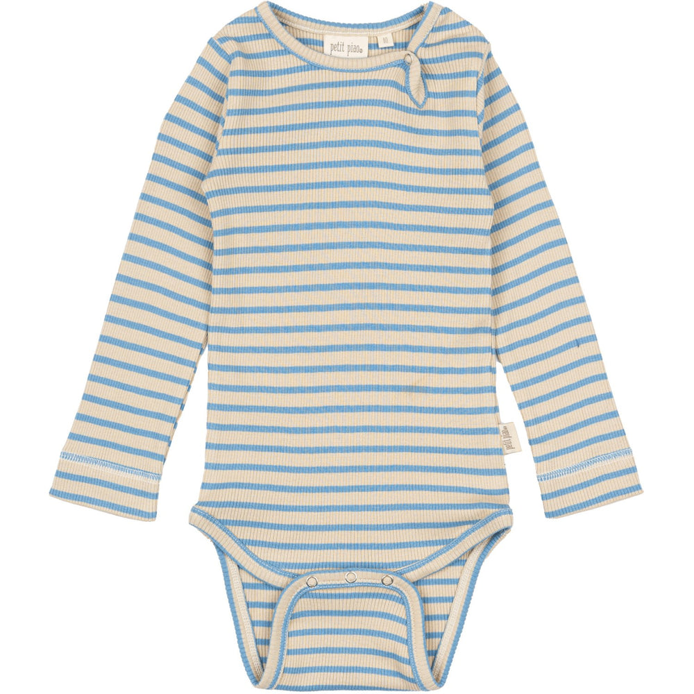 Køb Petit Piao Allure Blue/Dark Off White Body L/S Modal Striped