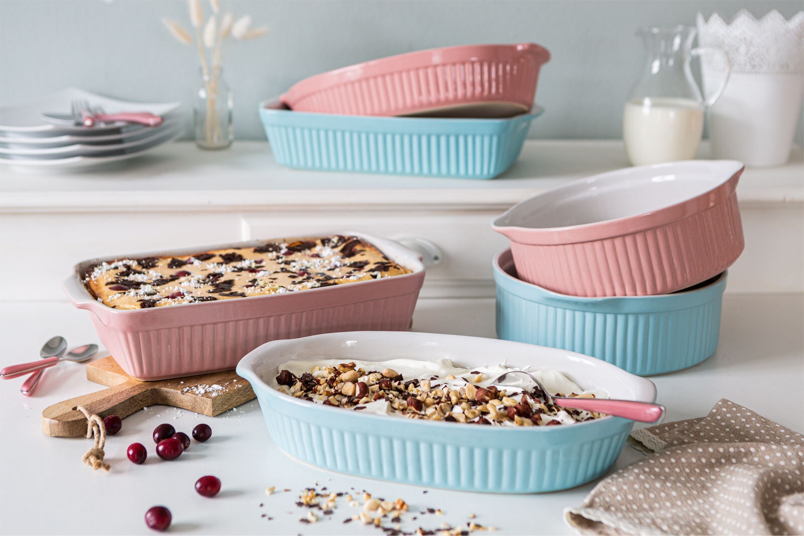 CreaTable Auflaufform rund PASTELL KITCHEN rosa