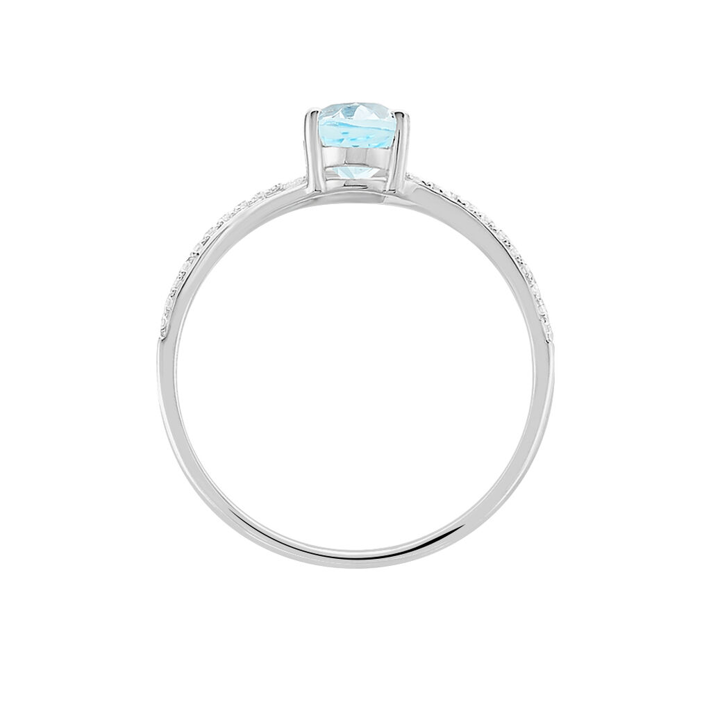 Bague Melyahae Or Blanc Topaze Et Diamant