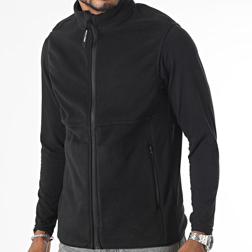 Veste Polaire Zippée Sans Manches Flame Fleece Noir