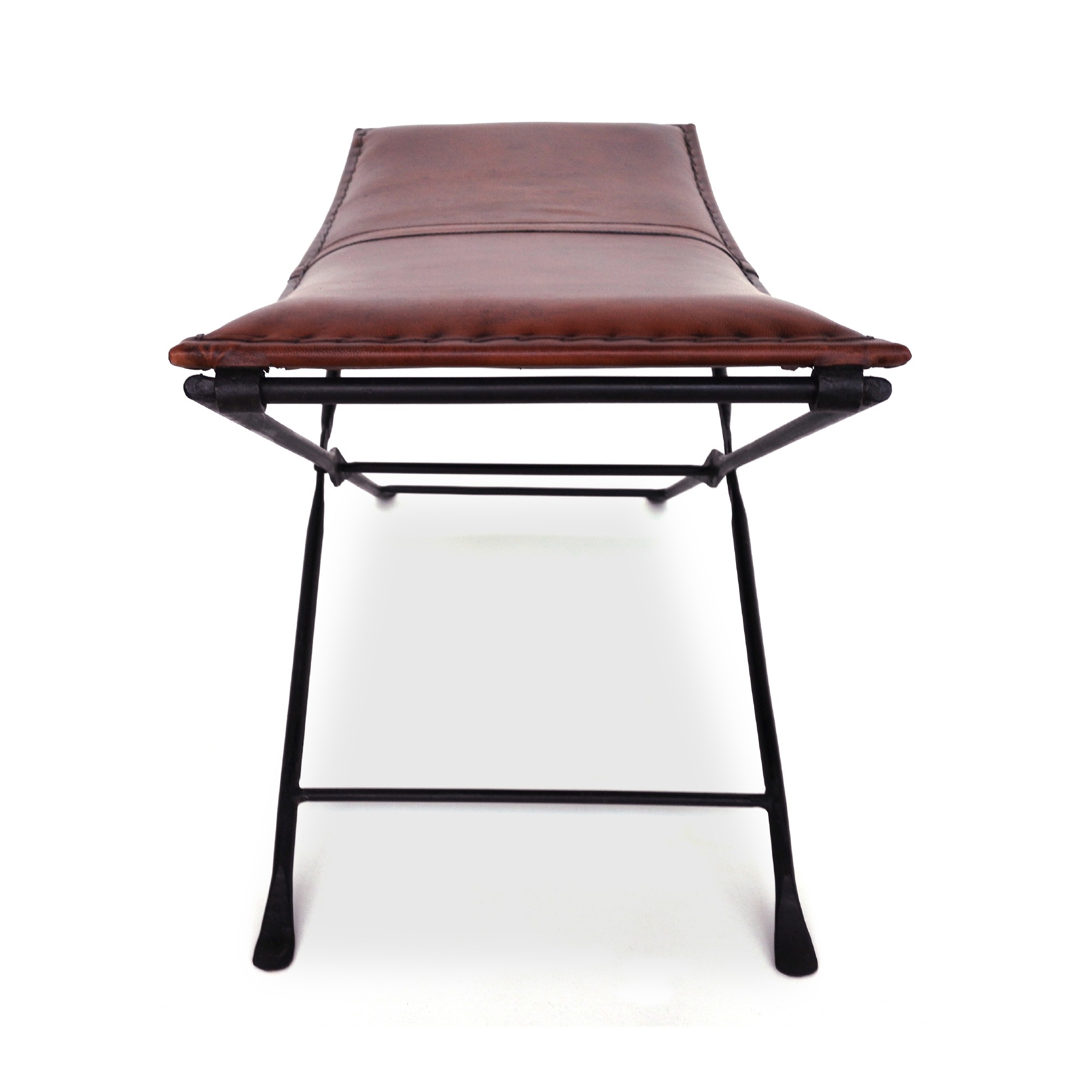 Scherenbank 'Catalana', braun, T 46 cm, B 94 cm, H 48 cm von fischer's lagerhaus