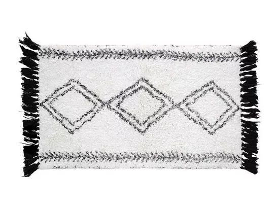 Tapis de Bain 50 x 80 cm Freya Blanc - Coton Imprimé
