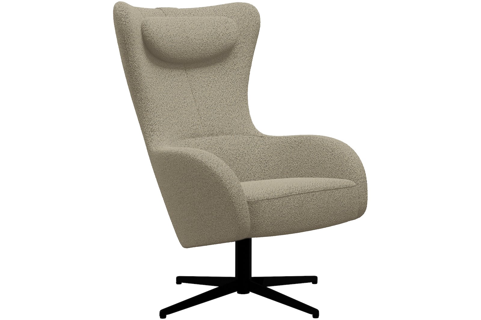 Bella Hvilestol Fåreskinn Alfa Beige med sortlakkert S04 sokkel