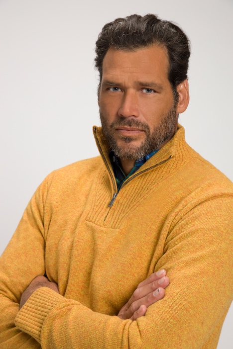 Stricktroyer, Pullover, Stehkragen mit Zipper, Multigarn
