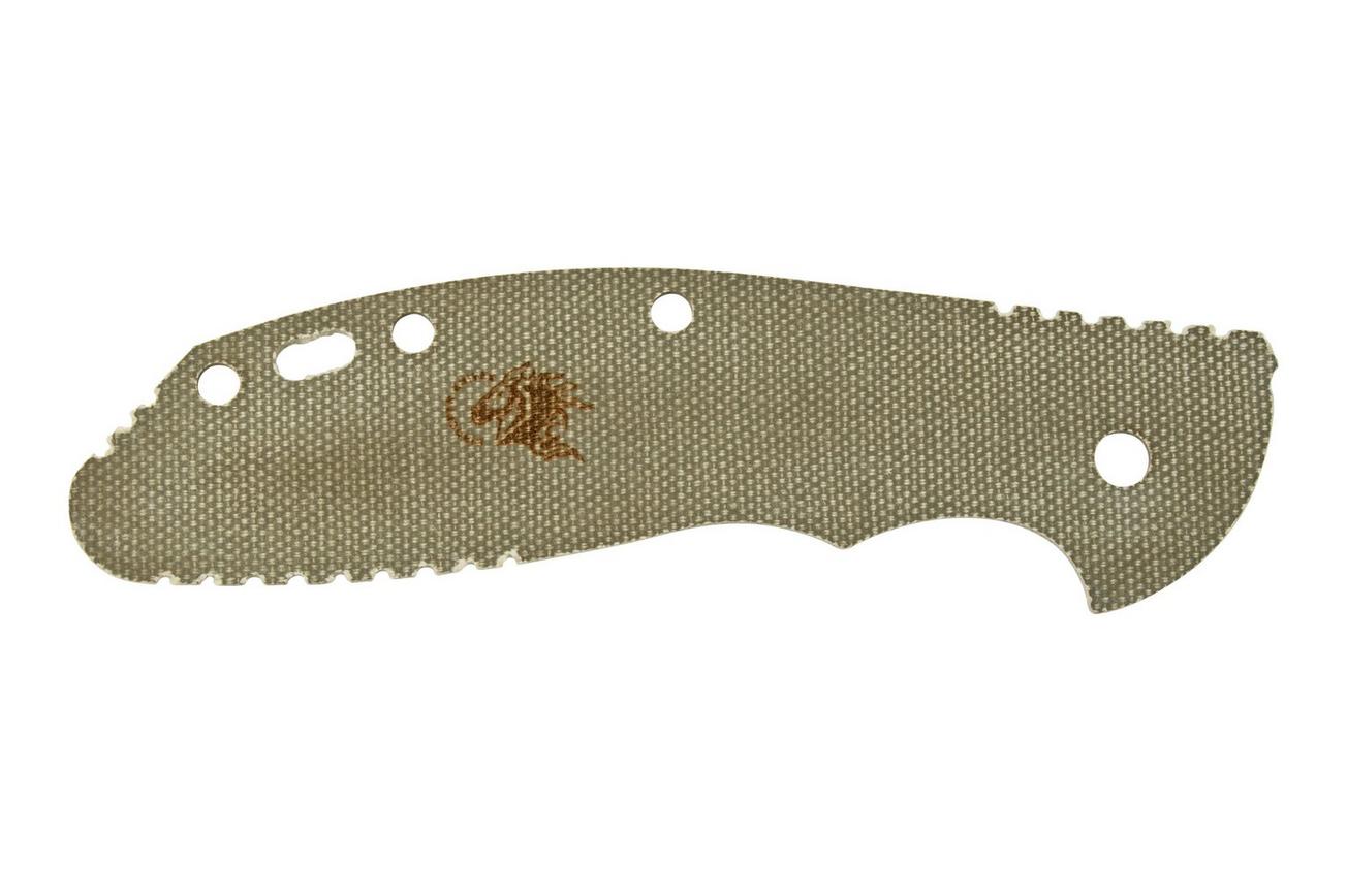 Rick Hinderer XM24 greepschaal, Textured OD Green Canvas Micarta