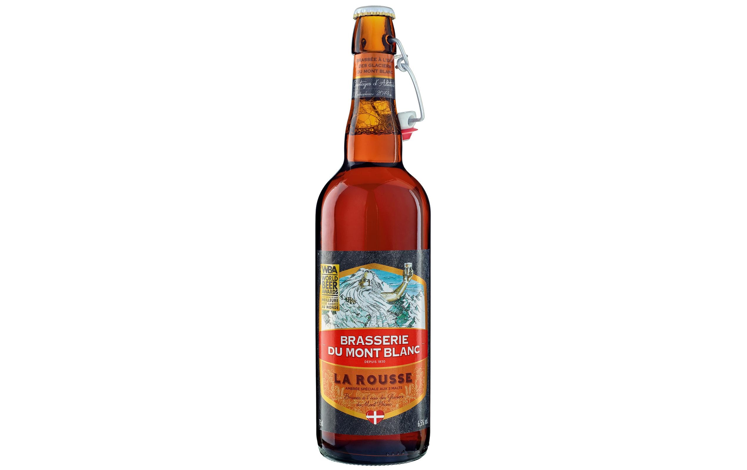 Bier Rousse du Mont Blanc 0.75 lHelles Strong Ale gebraut mit Gletscherwasser vom Mont Blanc
