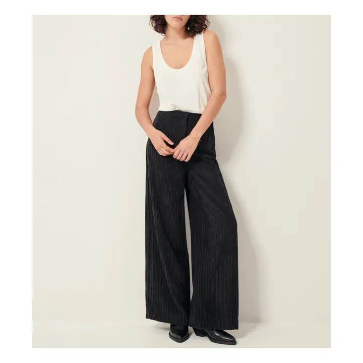 Sessùn Pantalon Cap East Velours Côtelé Fibres Recyclées | Noir