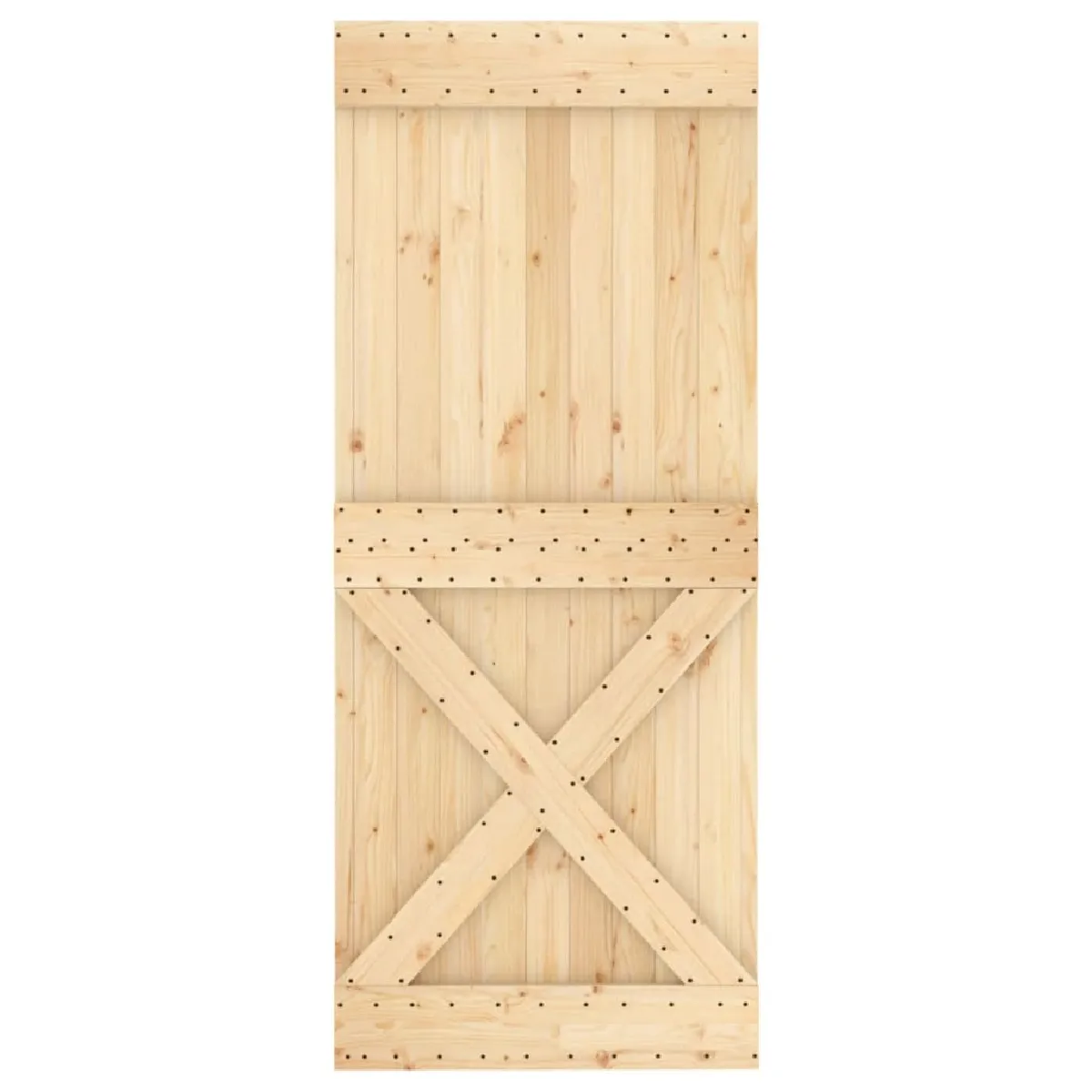 vidaXL Porte coulissante et kit de quincaillerie - 85x210 cm - Pin massif