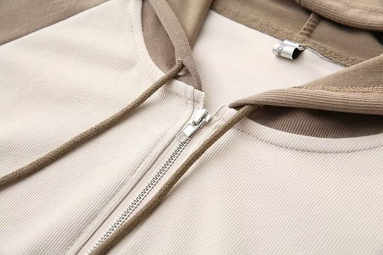 Krezol - Plus Size Raglan Hoodie met Rits