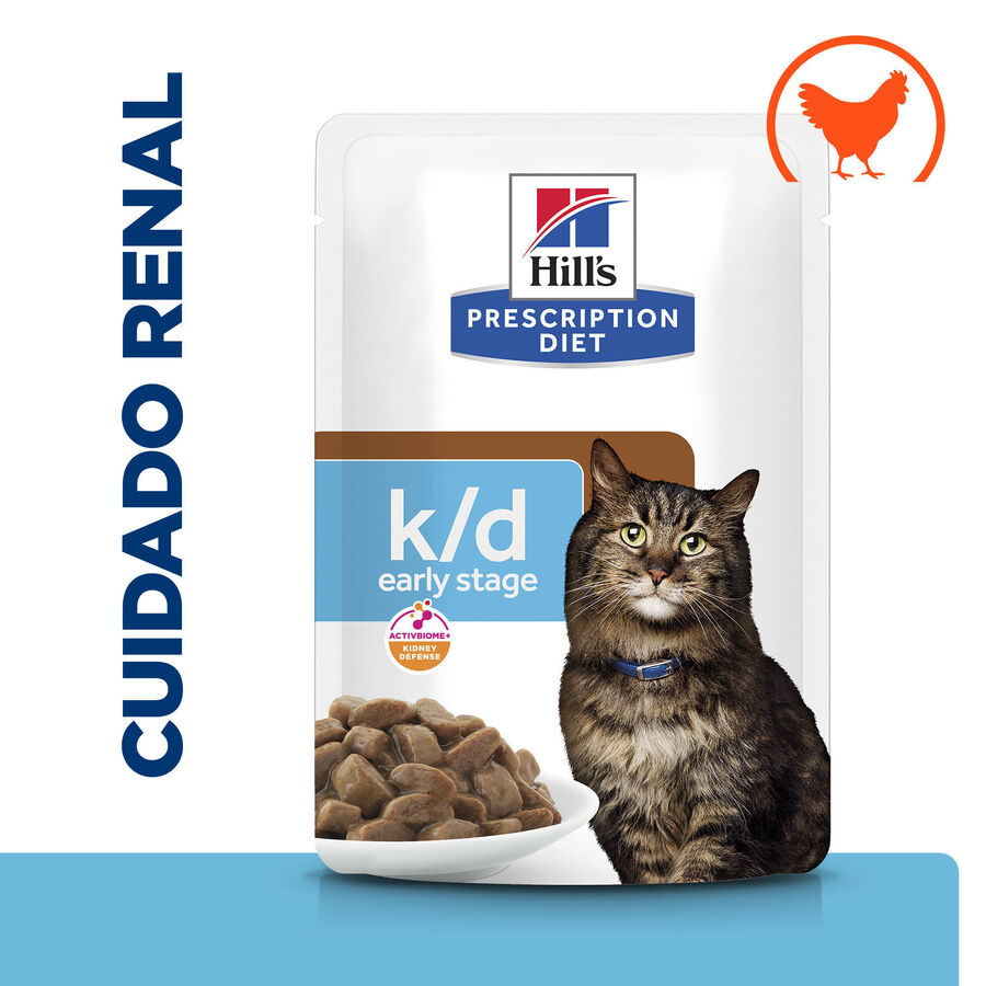 Hill's Prescription Diet Early Stage Kidney Care k/d Sachê de Frango ao Molho para Gatos