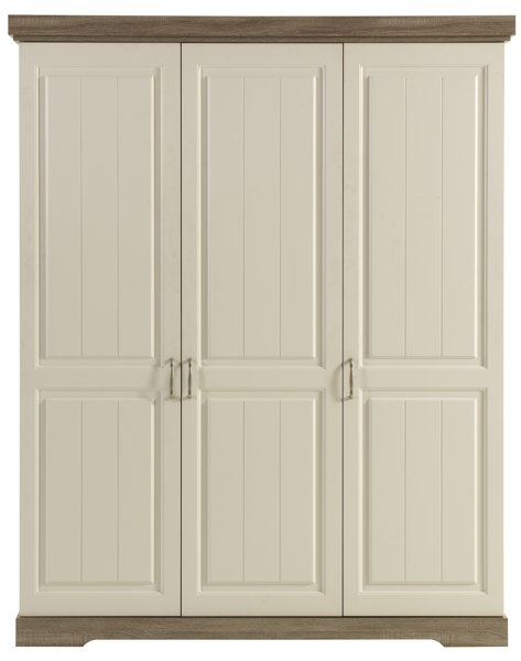Spiegel kledingkast Latte 3 witte scharnierdeuren - 175 x 220 x 62 cm