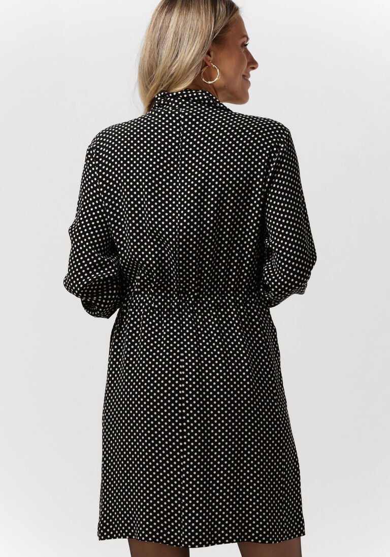 VANILIA zwarte vanilia mini jurk dotted shirt dress