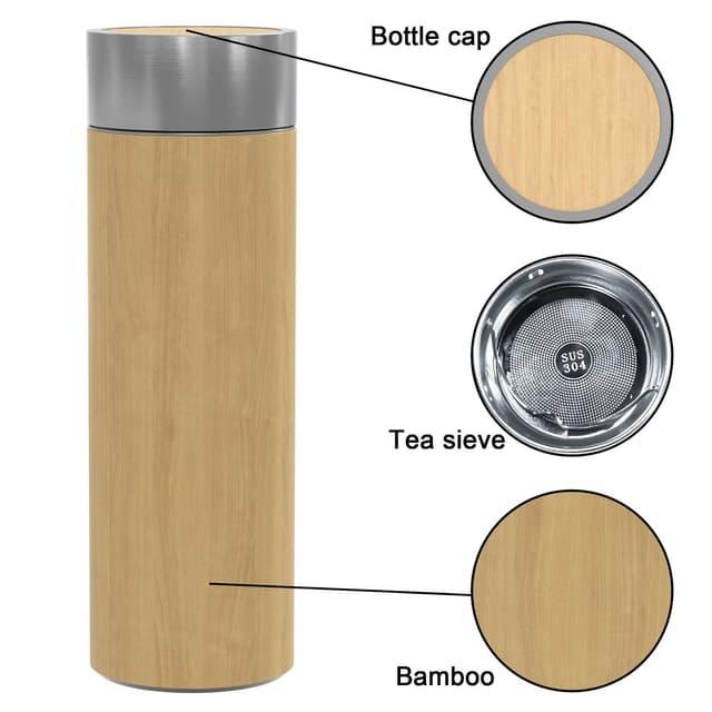 Termoflaske Termoflaske Bambus termokrus 350ml