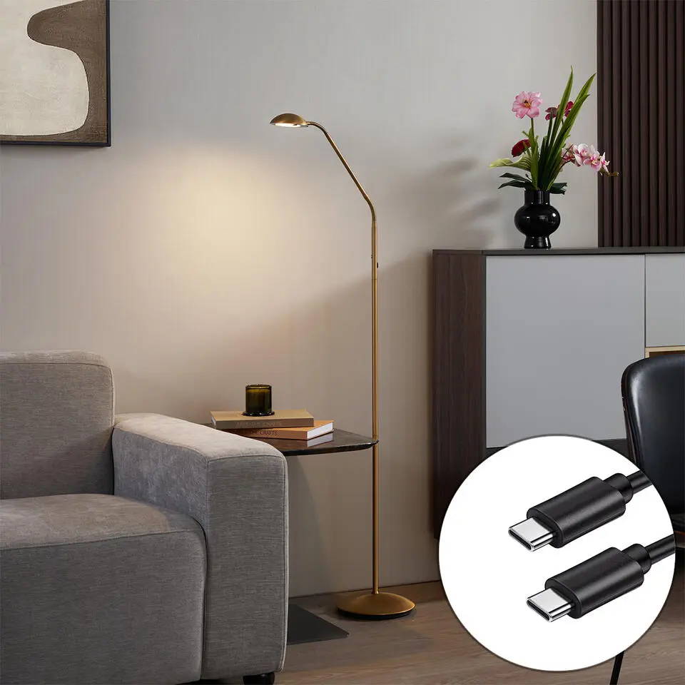 Qazqa vloerlampen waldorf bruin geïntegreerde led