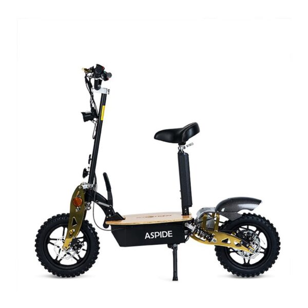 Patinete elétrico de 2000 W com assento e plataforma de madeira Aspide