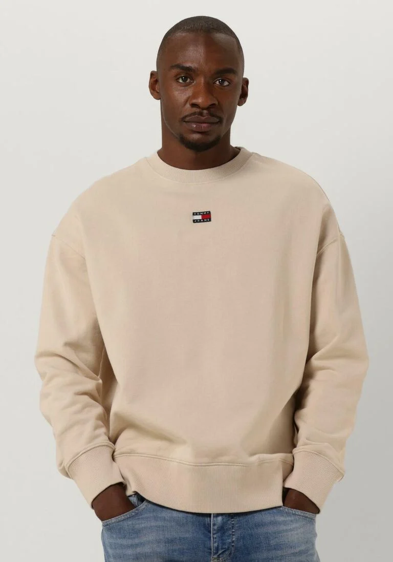 TOMMY JEANS beige tommy jeans sweater tjm rlx xs badge crew