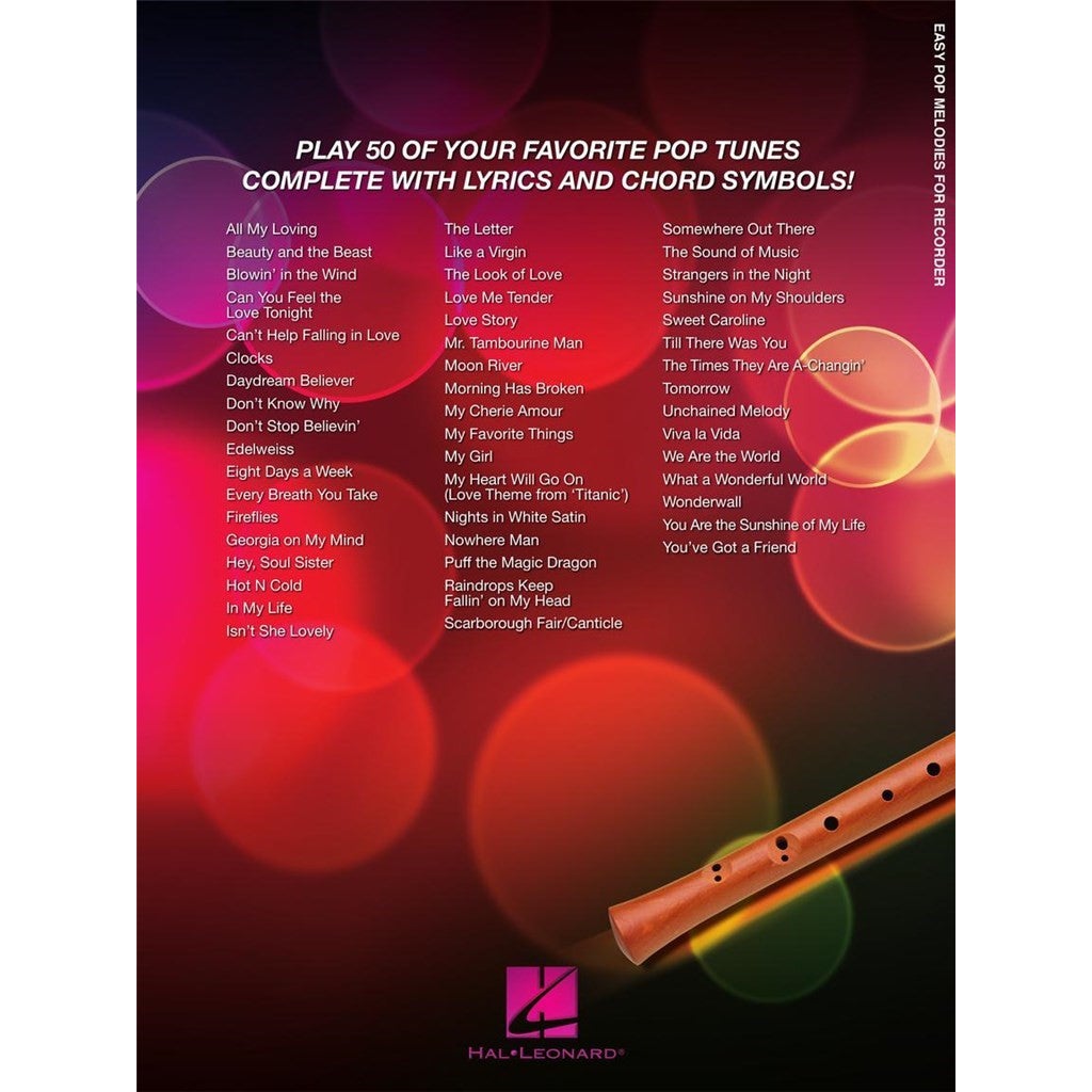 Hal Leonard Easy Pop Melodies for Recorder songboek voor blokfluit
