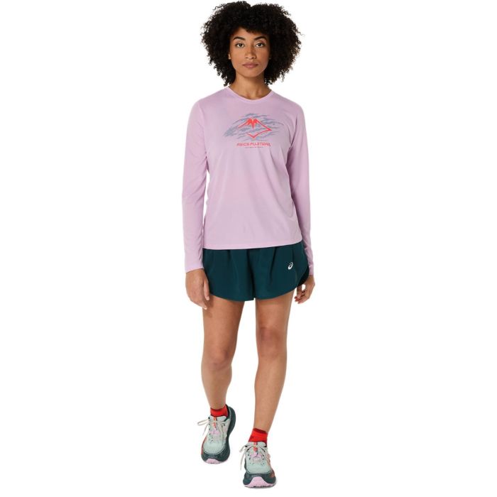 Asics Dame Trøjer Fujitrail Logo LS Top Pink