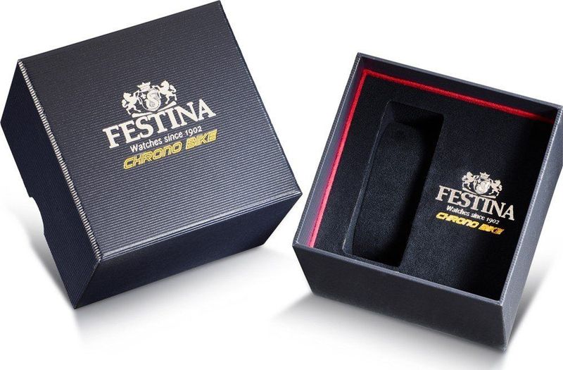 Festina - Chrono Bike - Heren Horloge - Zilver - RVS - Geel Rubber