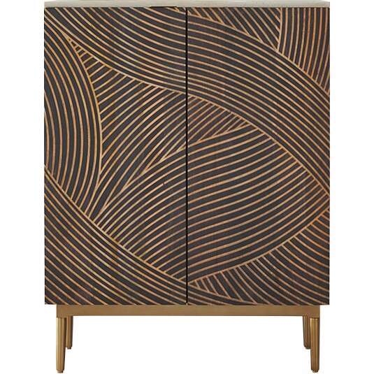 Bahut en manguier massif et terrazzo L 80 cm Bilal
