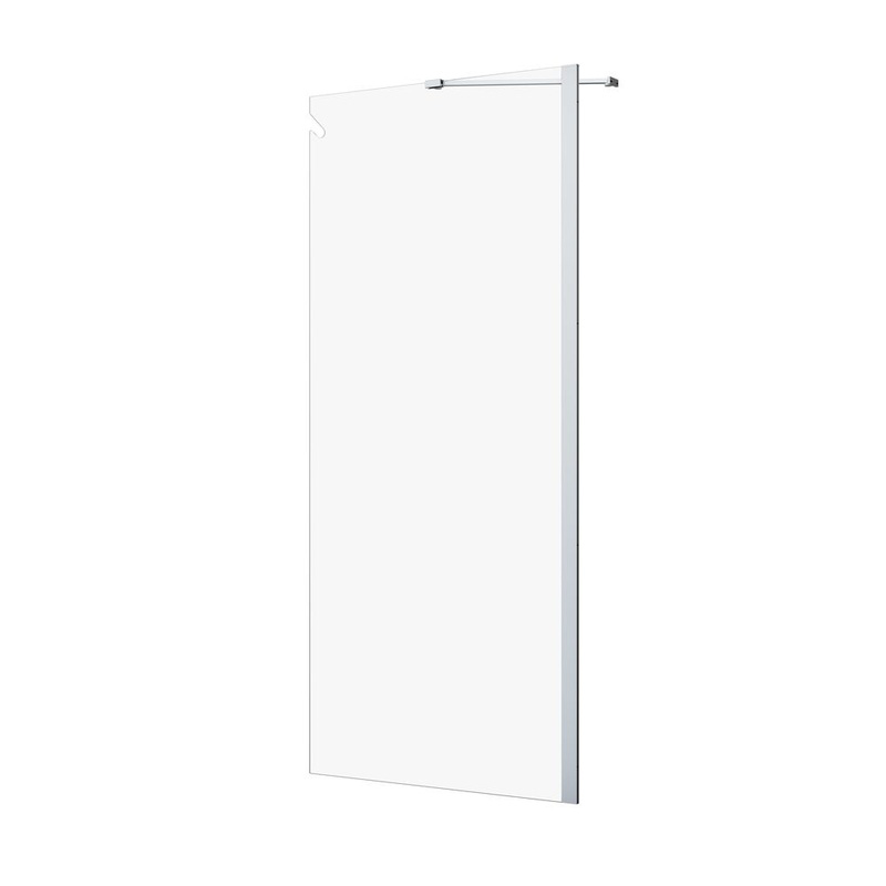 Sealskin Hooked inloopdouche type A3 140x200 cm, 6 mm helder veiligheidsglas met antikalklaag zilver hoogglans