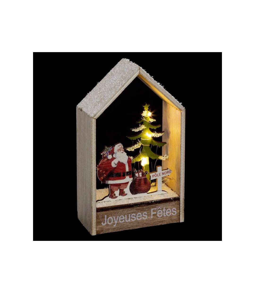 Paris Prix - Décoration Lumineuse Noël maison 17cm Naturel
