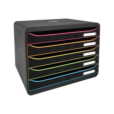 Exacompta BigBox Plus - Module de classement 5 tiroirs - noir