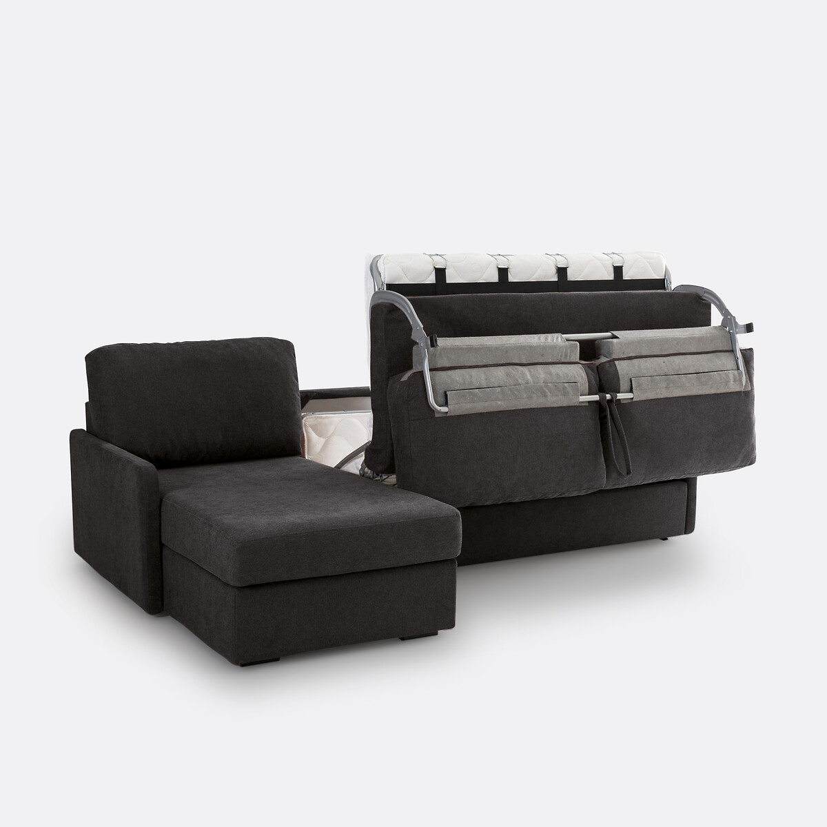 LA REDOUTE INTERIEURS<br>Sofá-cama de canto, tecido texturizado, espuma Marta