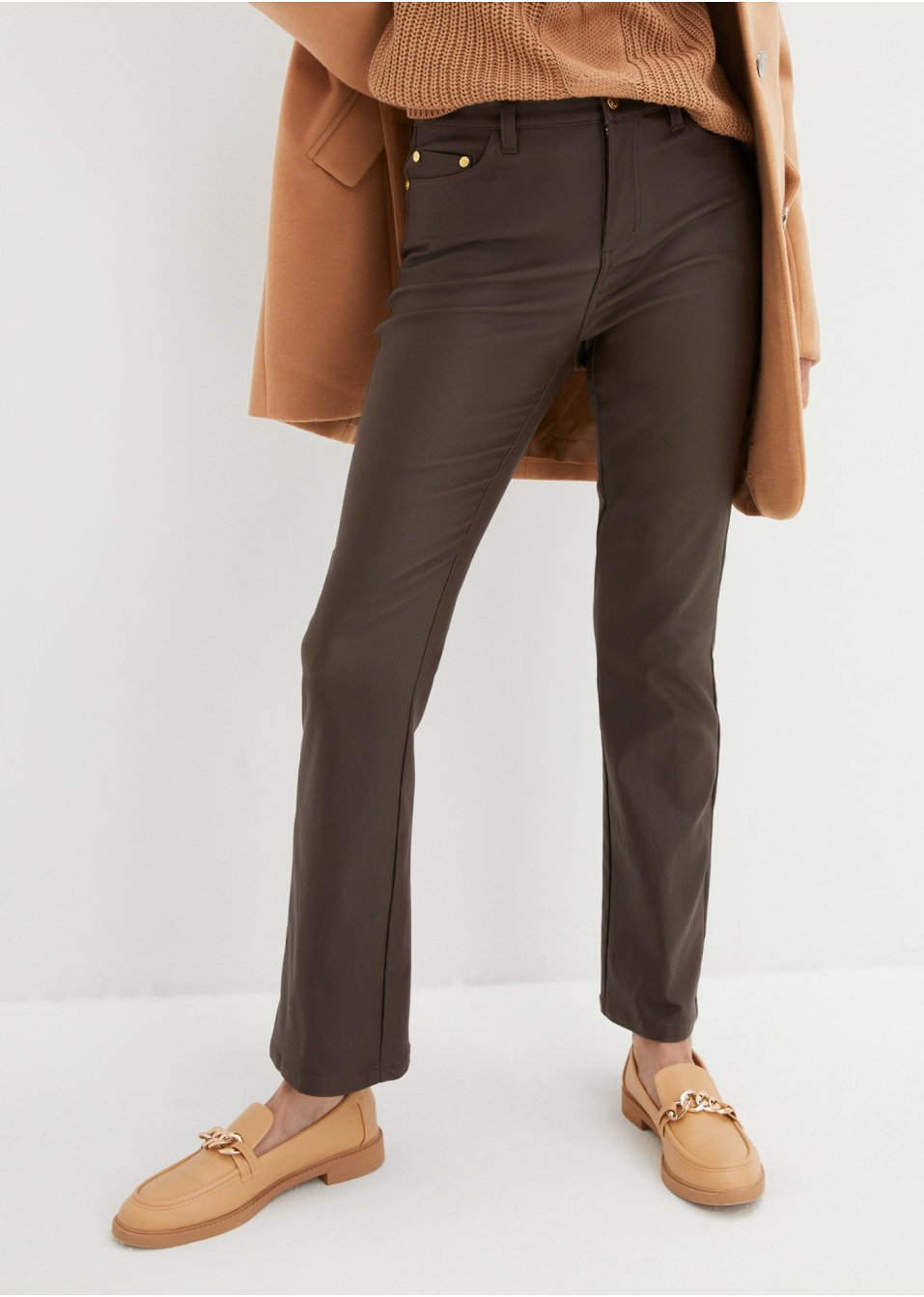 Pantalon extensible enduit Bootcut