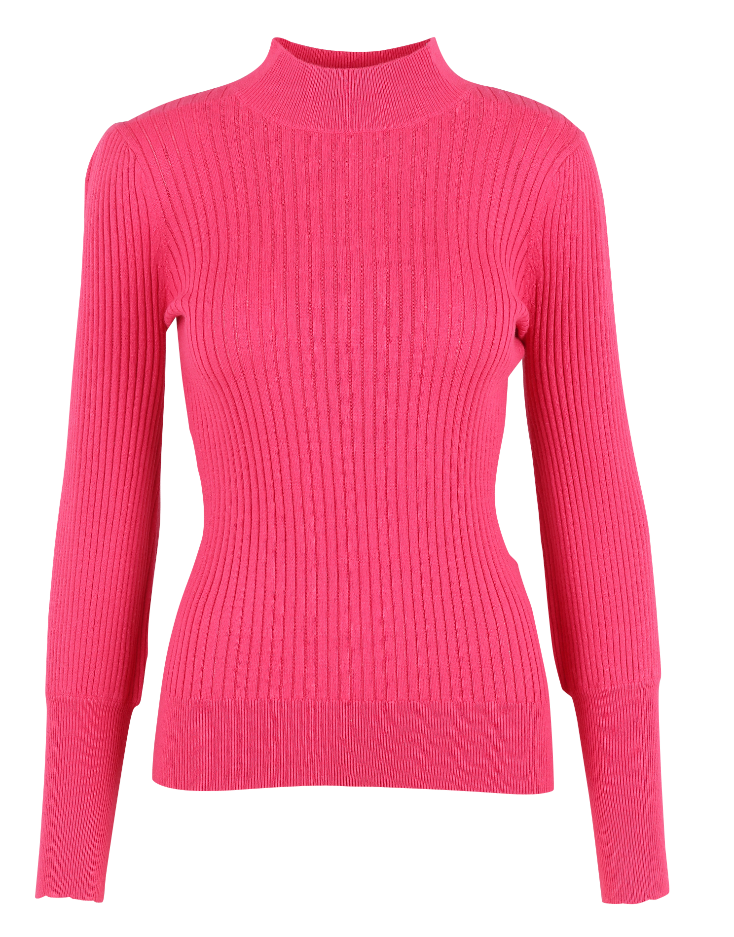 PADRINO - Pull col montant rayé en coton et cachemire| Rose
