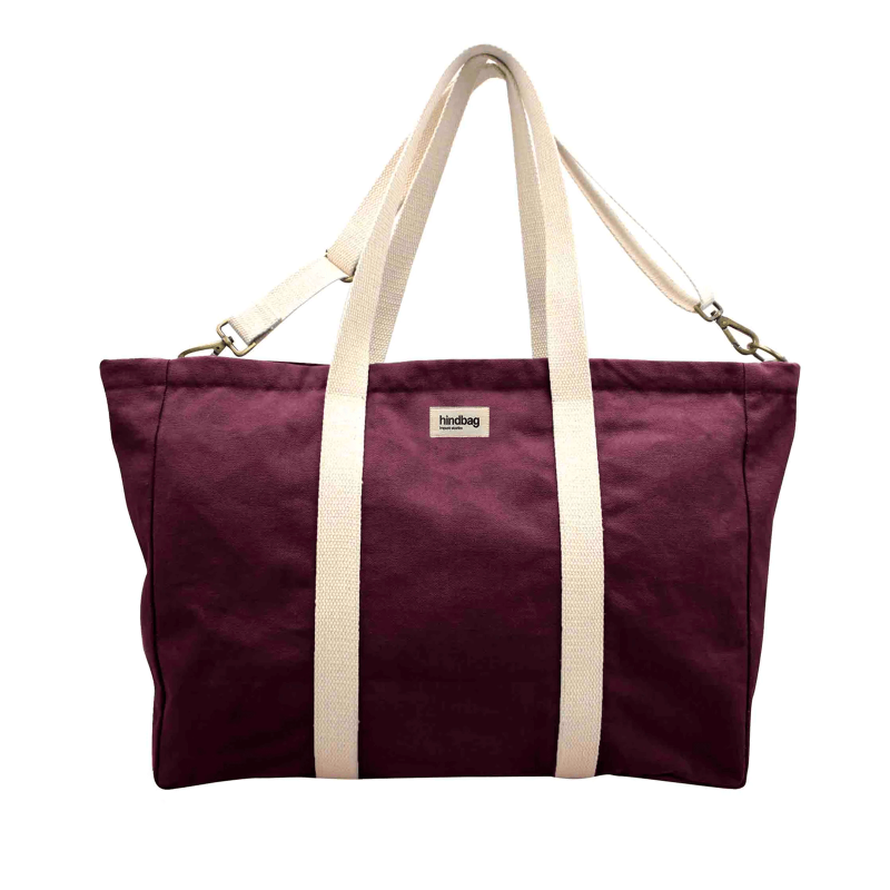 Sac Cabas Jean 60 cm Prune