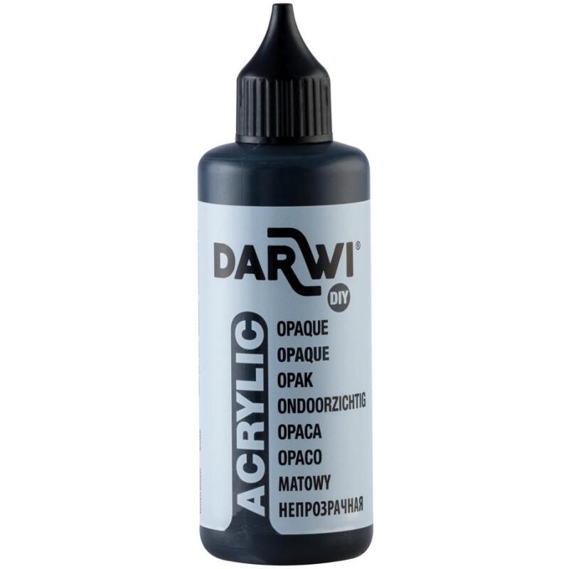 Darwi Flacon de 80ml Peinture Acrylique Universelle Opaque - Noir