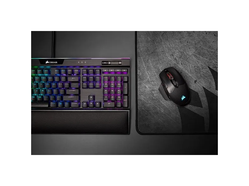 CORSAIR Gaming DARK CORE RGB PRO SE - Mus - optisk - 8 knapper - trådløs, kablet - USB, 2.4 GHz, Bluetooth 4.2 LE - sort