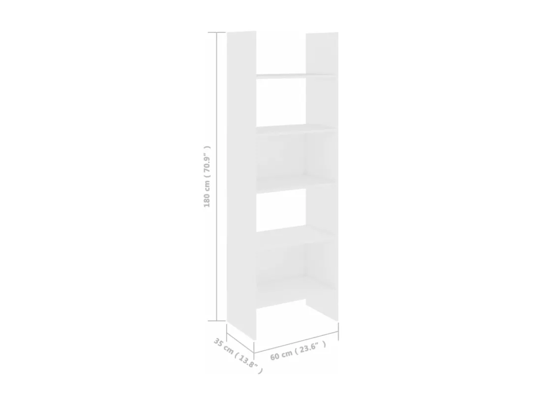 Bibliothèque Blanc 60x35x180 cm Aggloméré